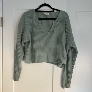 LA Hearts Mint Green/Turquoise V-Neck U-Neck Sweater | Size M